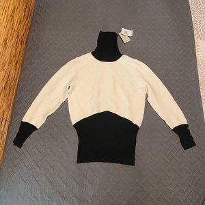 Carmen ivory/black turtle neck sweater
